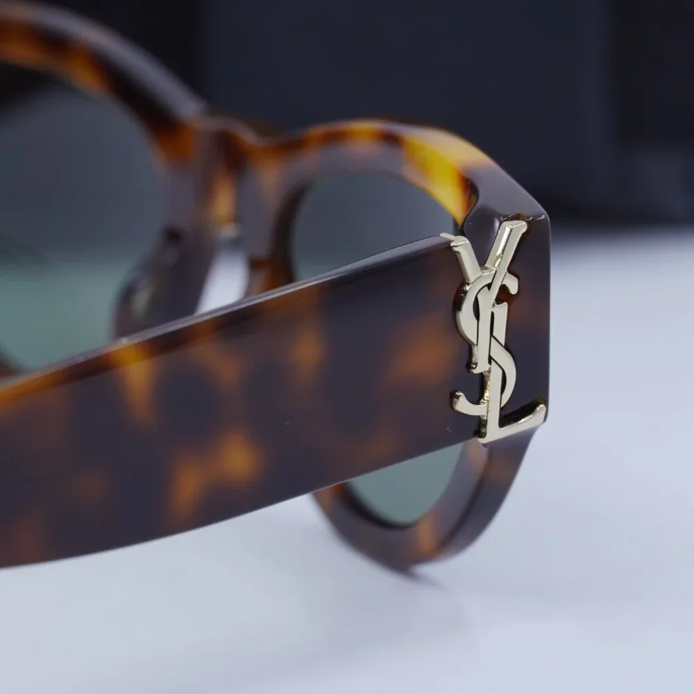 Saint Laurent SLM94 003 Cat Eye Sunglasses - Havana/Green - Picture 7 of 12